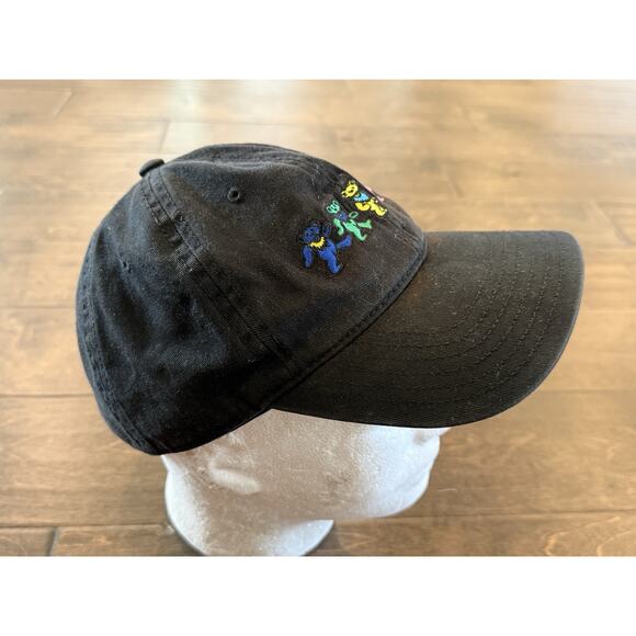 Grateful Dead Mens Black Dancing Bears Classic Rock Adjustable Strapback Hat Cap - Picture 5 of 9